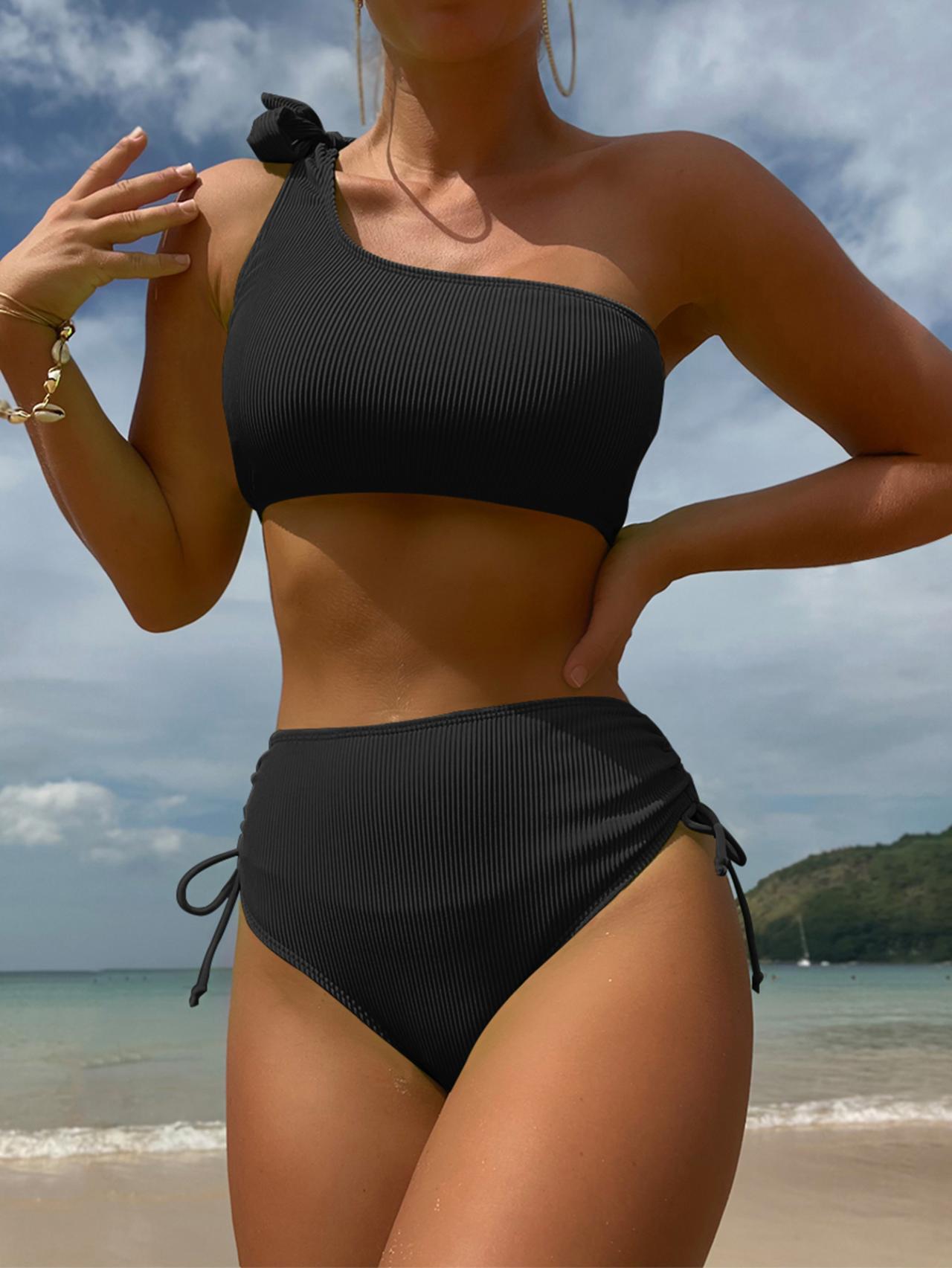 Maillot de bain bikini sexy avec coussinet de poitrine pour femme, maillot de bain bikini de type fission