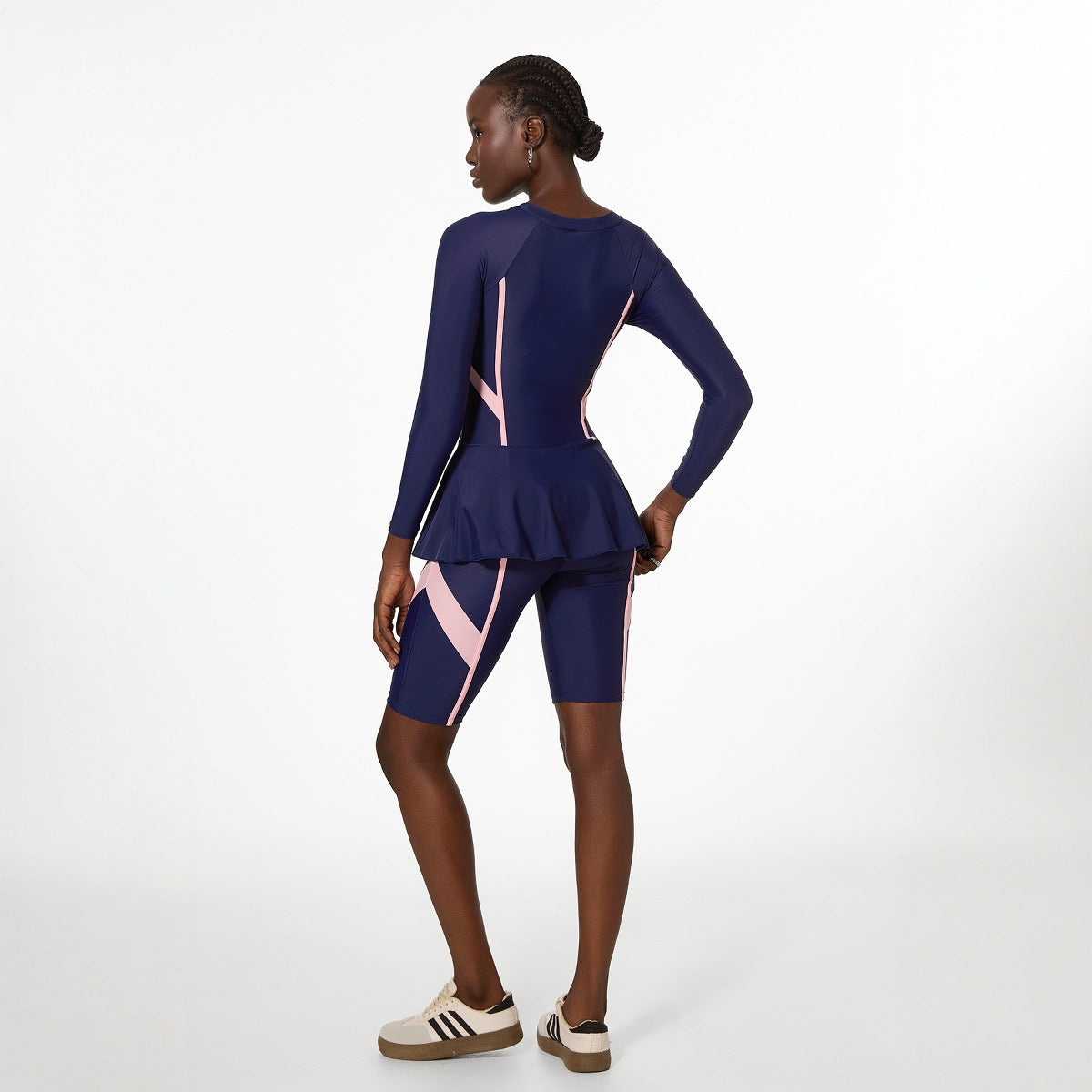 Maillot de bain pour femme - Maillot de bain siamois conservateur - Manches longues - Protection solaire - Maillot de bain spécial printemps musée populaire