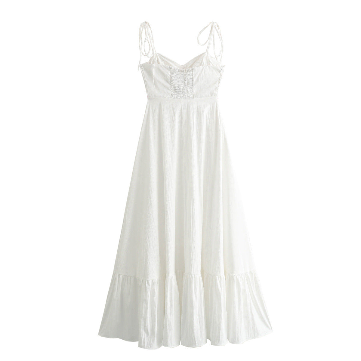 Robe bustier amincissante sans manches en popeline laminée décorée pour femme - Collection été