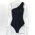 Sommer Damenbekleidung Sexy schulterfreier Einteiler Slim Fit rückenfrei ärmellos diagonaler Kragen Top