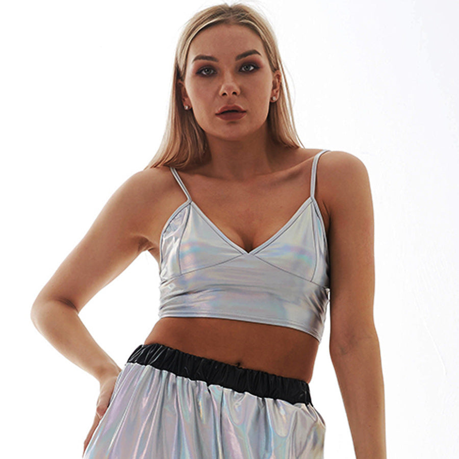 Spécial pour les activités Soutien-gorge dos nu Couleur unie Tube-Top Petit gilet Femme
