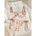 Maillot de bain fendu imprimé noix de coco pour femme, bikini sexy à lacets pour la plage et le printemps