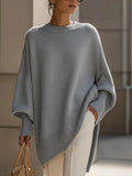 Herbst Winter Rundhals Pullover Damen Lockerer Fauler Einfarbiger Damen Pullover