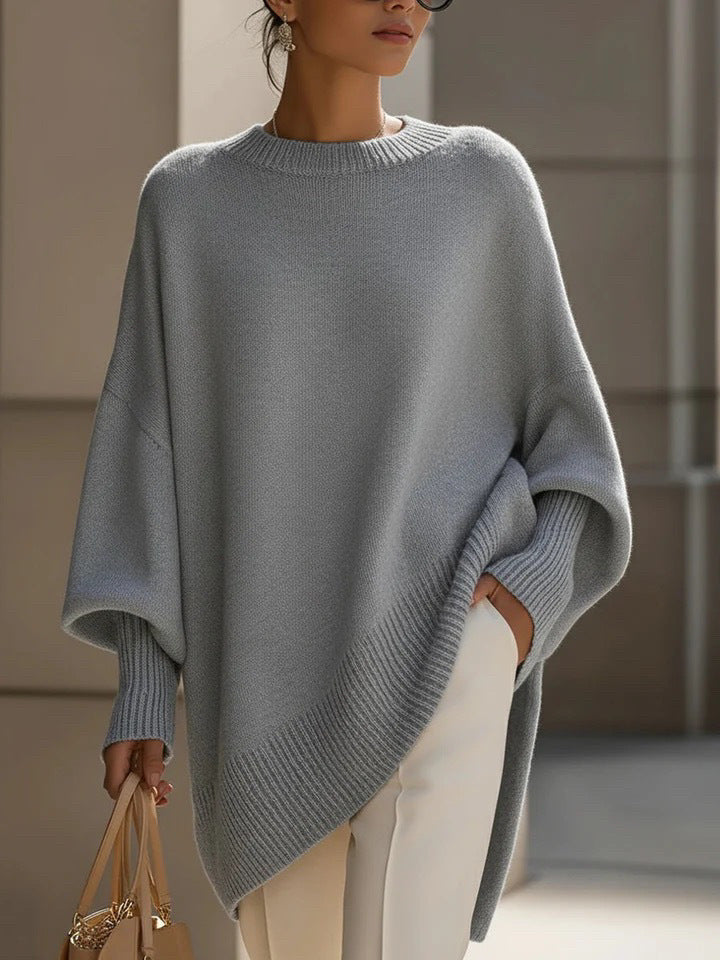 Herbst Winter Rundhals Pullover Damen Lockerer Fauler Einfarbiger Damen Pullover