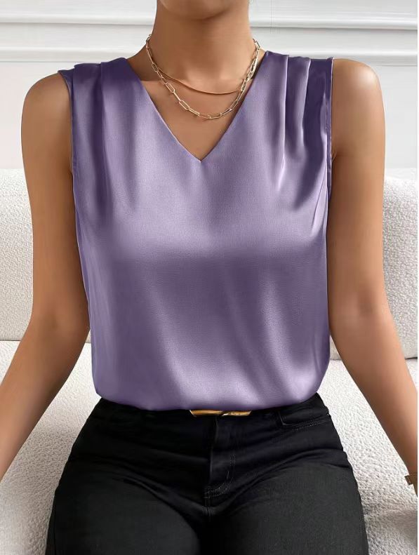 Damen Satintanktop Business Weste Unterzieh-Top