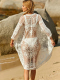 Spitzen-Mesh-Häkel-Strand-Pareo für den Urlaub am Meer, Bikini, Sonnenschutz-Kleidung