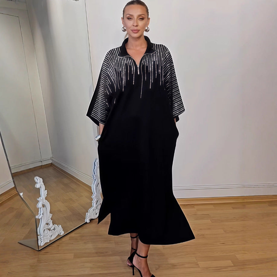 Robe ample imprimée à manches longues pour femme – Collection Automne