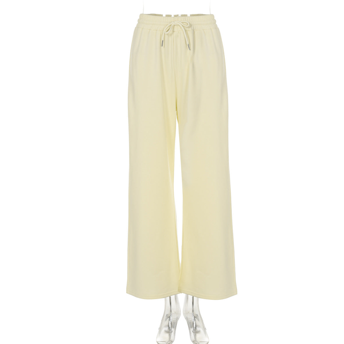 Damen Herbst Lässige Lose Kordelzug Hose mit Enger Taille und Einfarbigen Hosen