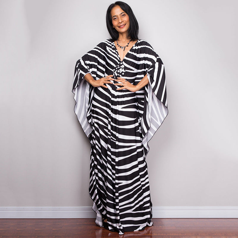 Robe de plage ample de vacances en bord de mer, protection solaire, paréo de plage, vêtement d'extérieur pour femmes