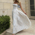 Sexy Druckkleid Sommer Slim Fit Rückenfreies Maxikleid Elegant Hoher Anspruch Sommer Wunderschönes Kleid
