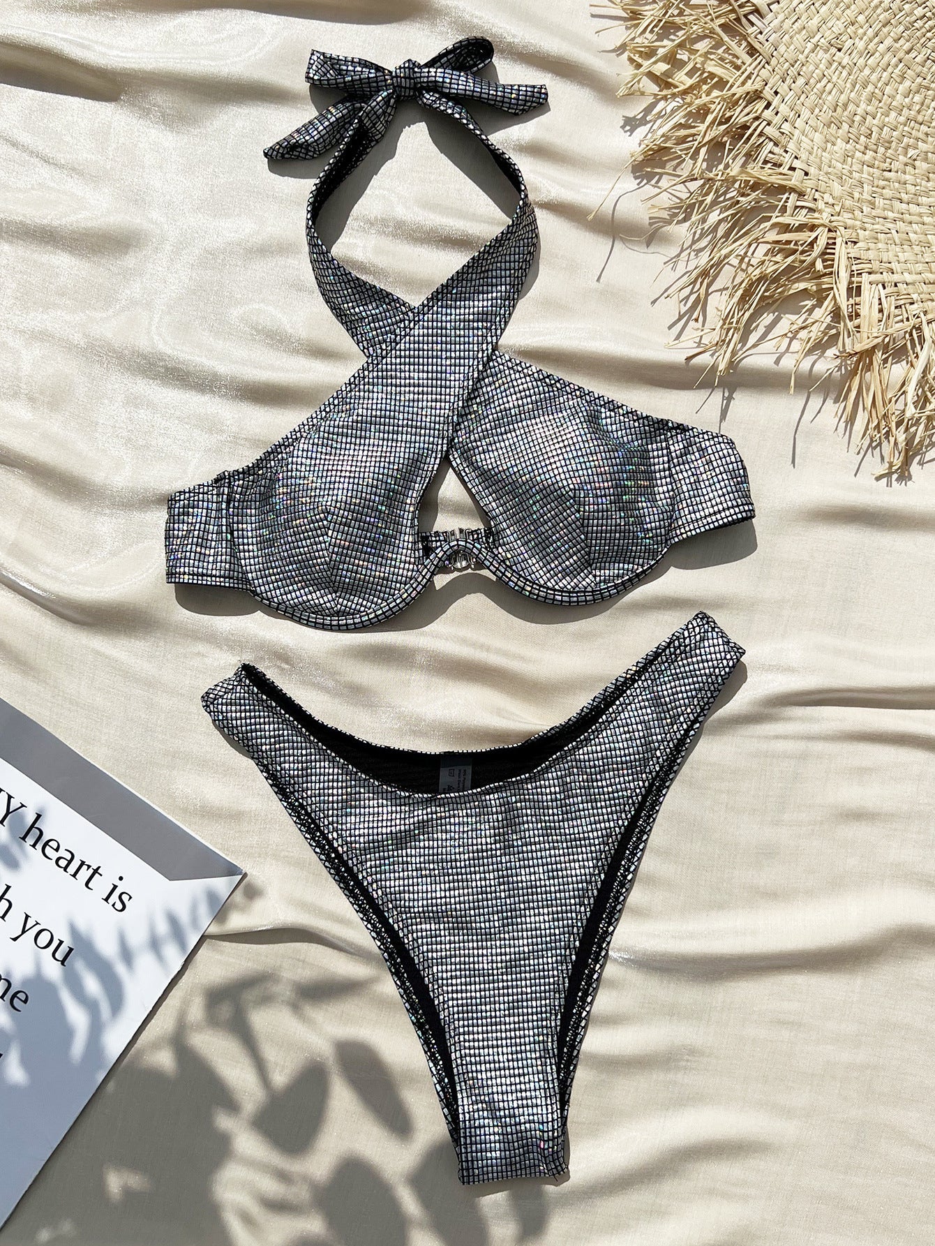 Damen Separater Bademode Sexy Bronzing Stahlbügel Bikini Badeanzug Bikini
