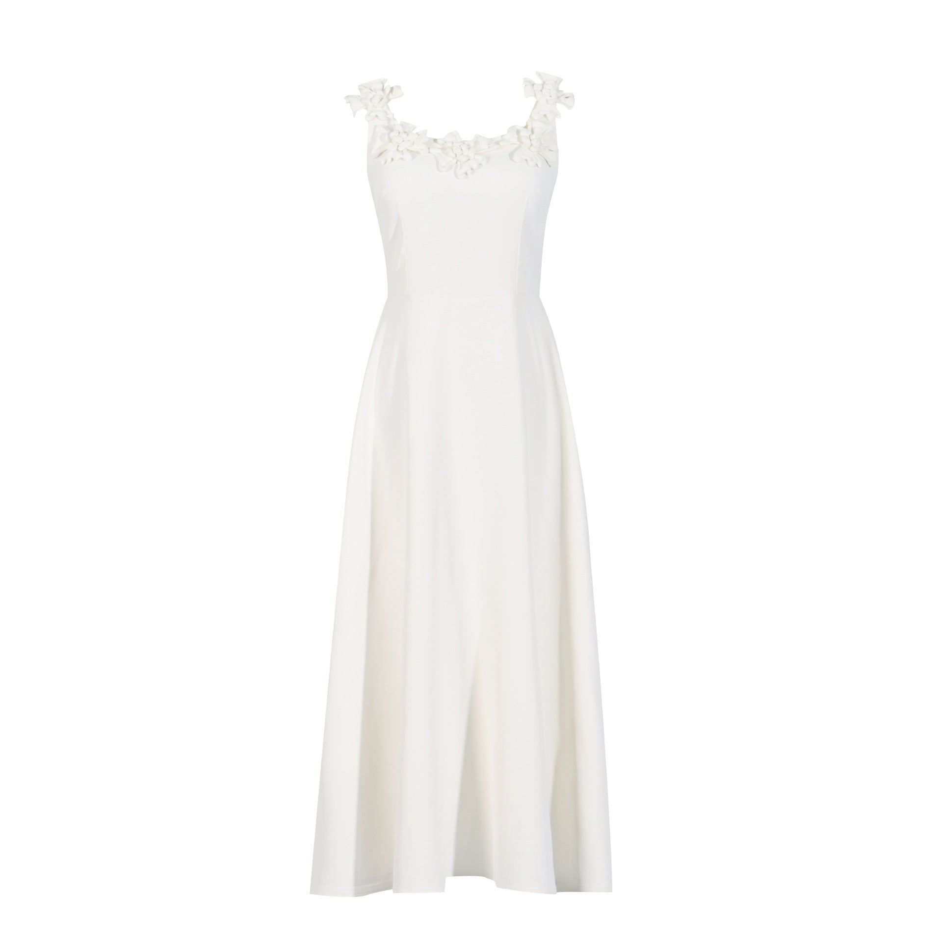 Robe Longue en Dentelle à Bretelles Florales Tricotées, Robe Trapèze Élégante pour Femmes, Style Décontracté, Robe de Soirée, Printemps-Été