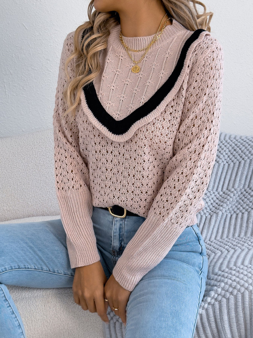 Damenbekleidung Herbst Winter Pilz Langarm Pullover