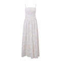 Robe longue d'été sexy à bretelles imprimé floral de style pastoral français pour femmes