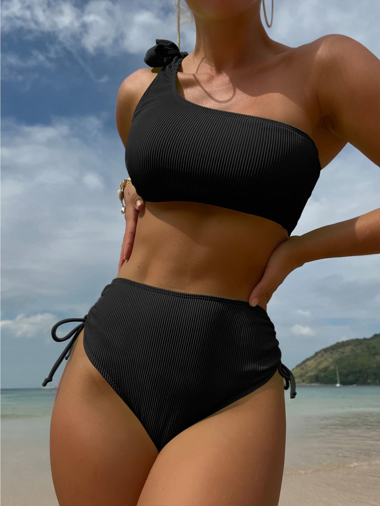 Maillot de bain bikini sexy avec coussinet de poitrine pour femme, maillot de bain bikini de type fission