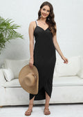 Châle pour femme, vêtements grande taille pour femme, robe de plage asymétrique irrégulière une pièce, robe à bretelles à usages multiples