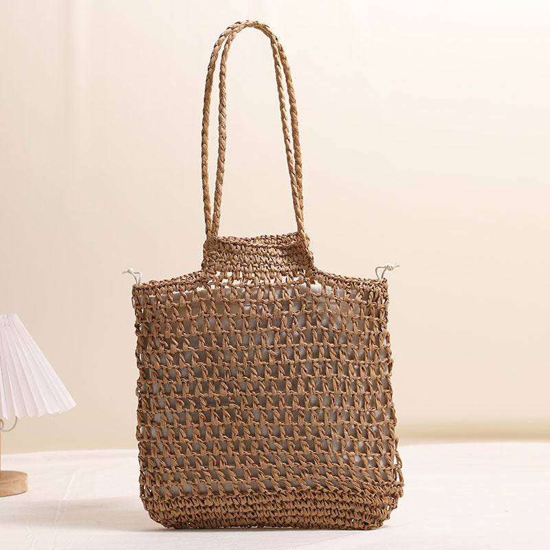 Sac à bandoulière évidé Sac en paille découpé de conception spéciale Sac en paille Sac tressé Sac de plage de vacances Sac pour femmes