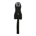 Sommer Damenkleidung Sexy Neckholder Ausgeschnitten Eng Anliegend Rückenfrei Rüschen Hüftkleid