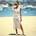 Ausgehöhltes Strickkleid mit Ausschnitten, Strand-Sonnenschutz, Urlaub am Meer, Strandüberwurf, Badeanzug, Oberbekleidung, Häkelnadel