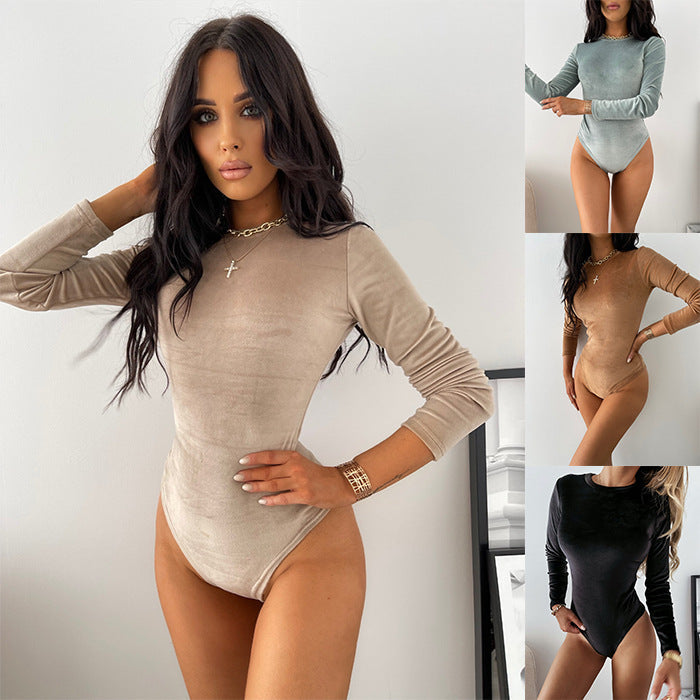 Herbst Winter Langarm Sexy Bodysuit Damen