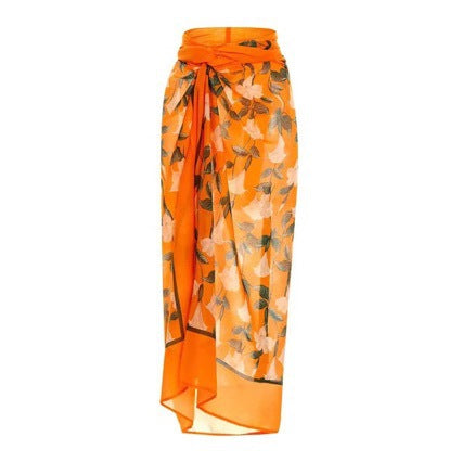 Lonkey Maillot de bain couleur unie évidé ajouré maille sac hanche jupe florale sexy maillot de bain