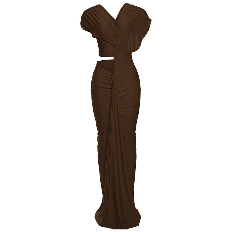 Winter Sexy Figurbetontes Kurzes Kleid mit Schlitz, Einfarbiges Enges Etuikleid