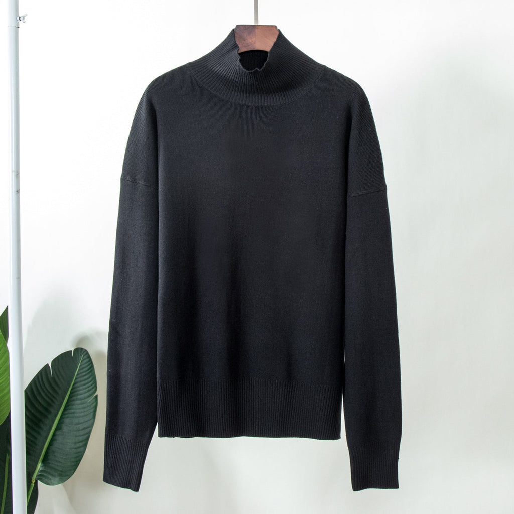 Halber Rollkragen Strickpullover Herbst Winter Trends All Matching Locker Warmer Mock Neck Pullover