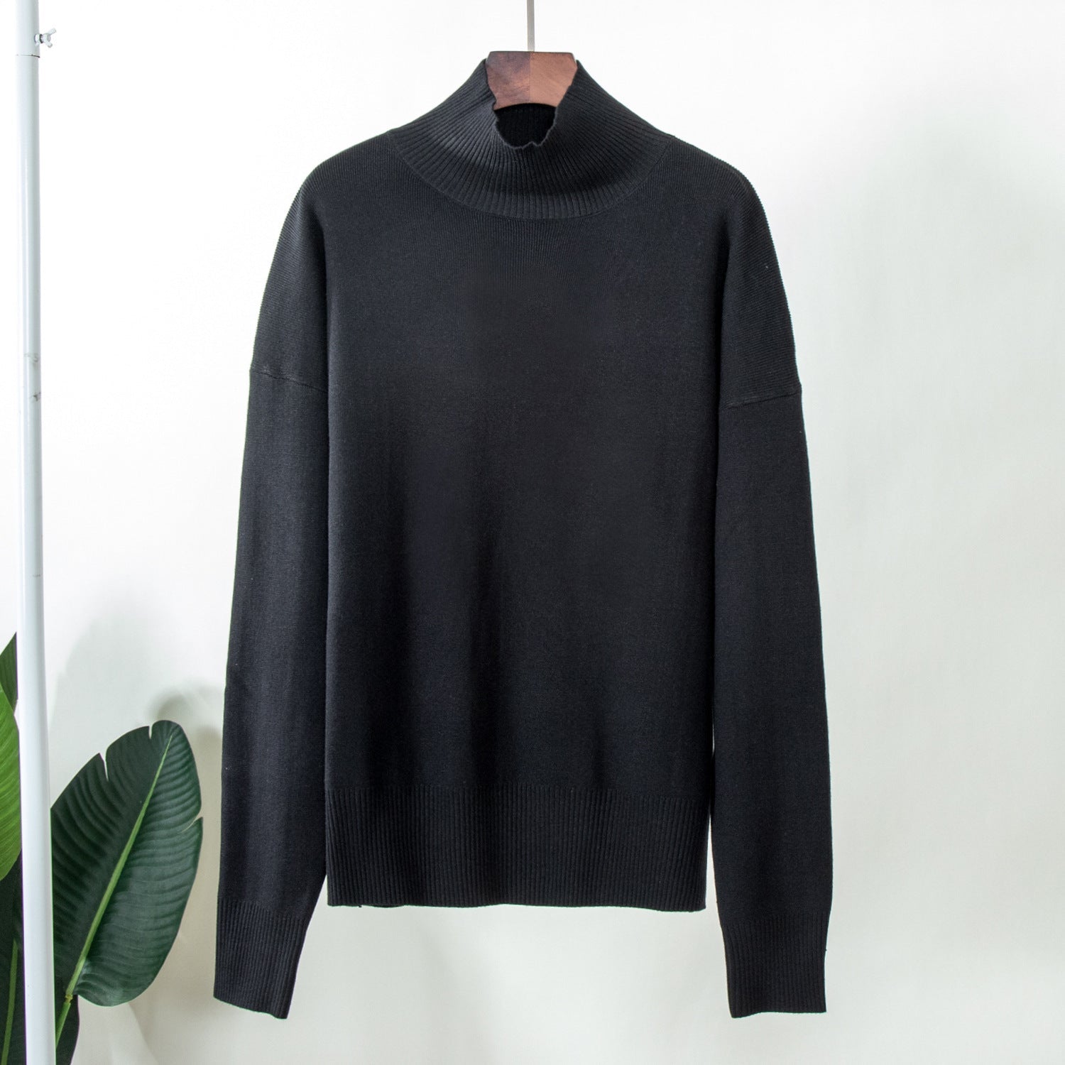Halber Rollkragen Strickpullover Herbst Winter Trends All Matching Locker Warmer Mock Neck Pullover