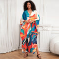 Robe de plage ample grande taille imprimée, cache-maillot de bain, vêtements pour femmes