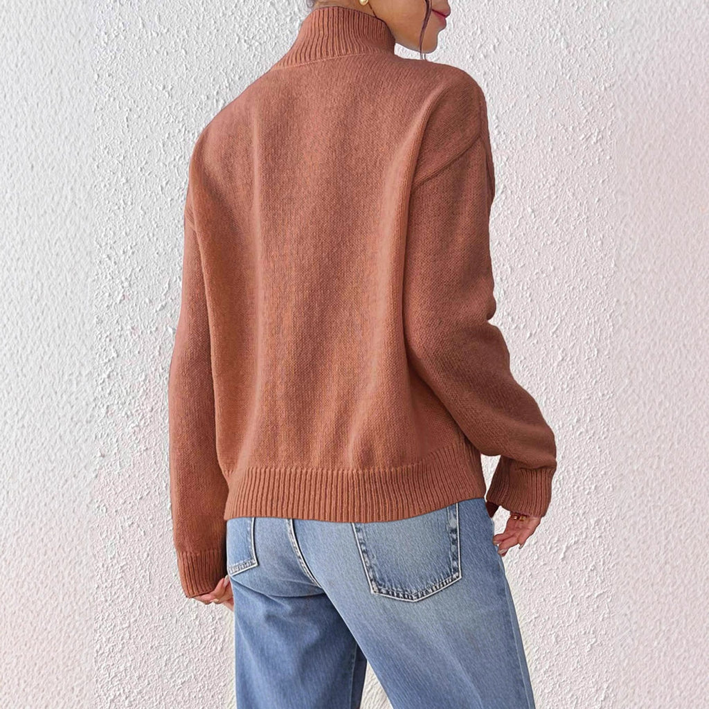 Vêtements Femme Personnalité Couleur Aléatoire Imitation Tricot Main Entrelacé Pull Tricoté
