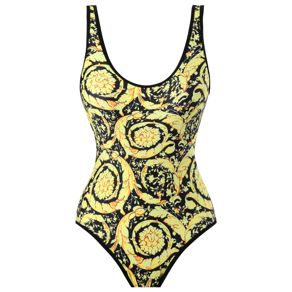 Flying Edge One Piece Damen Bademode Retro Bauchweg Slimming Badeanzug Chiffon Strandkleid