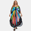Robe de plage longue et ample en rayonne grande taille, cache-maillot, robe longue de vacances, chemise de protection solaire pour femme