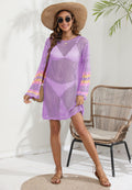 Blouse de plage pour femmes Robe de plage colorée avec patchwork et bikini