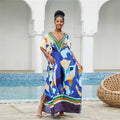 Bedruckte Strandbluse Lockere Robe Urlaub Sonnenschutzhemd Strand-Cover-up