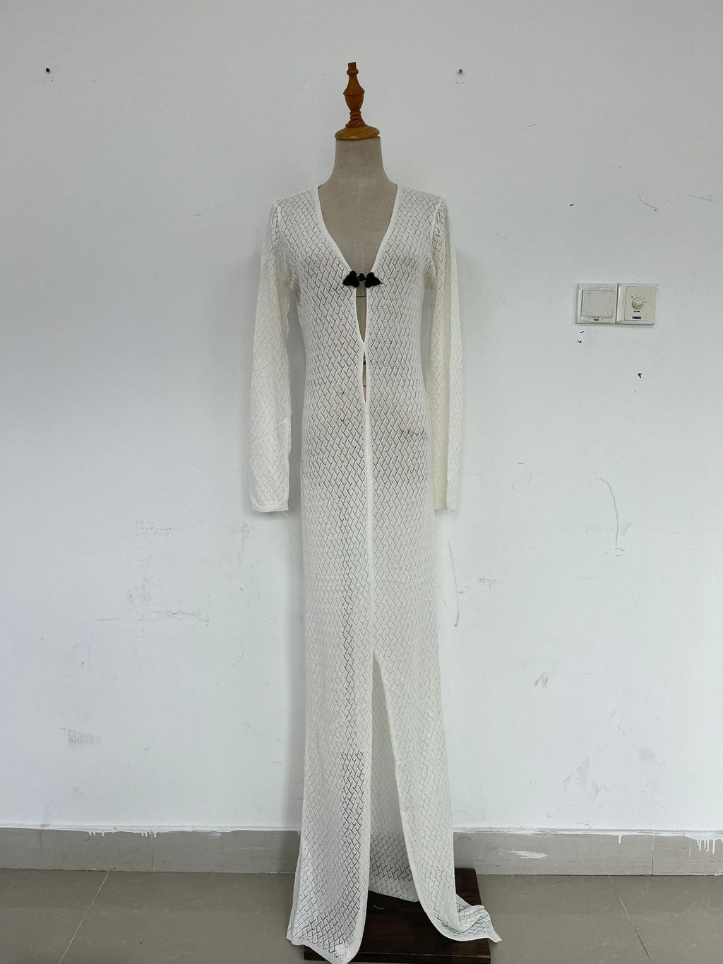 Robe de plage transparente évidée et découpée, col en V, longue, sirène, robe de soirée pour femme