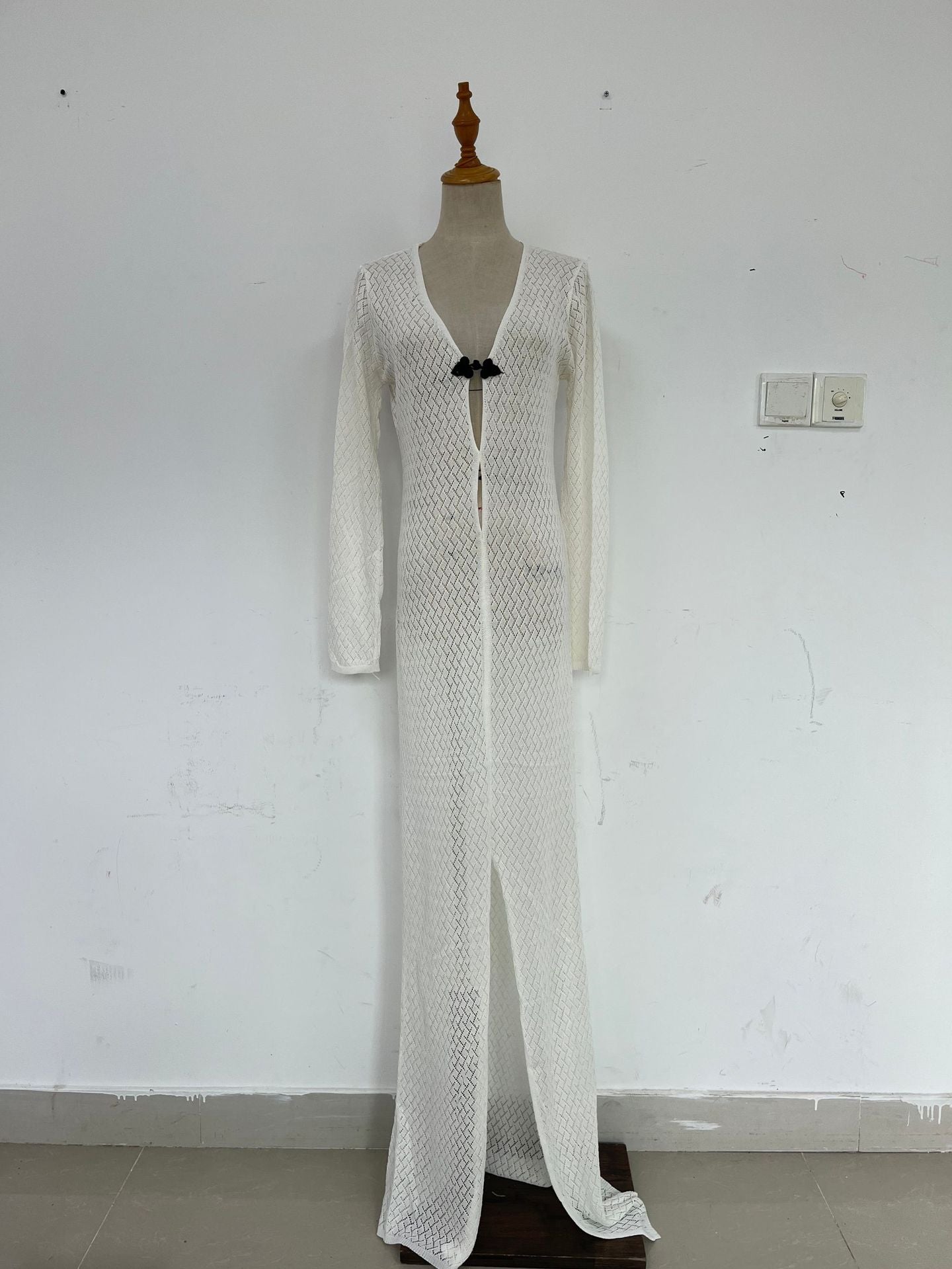 Robe de plage transparente évidée et découpée, col en V, longue, sirène, robe de soirée pour femme