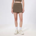 Jupe courte de sport de course taille haute de couleur contrastée pour femmes, fausse jupe de tennis de badminton anti-exposition en deux pièces, pantalon de fitness, jupe de yoga
