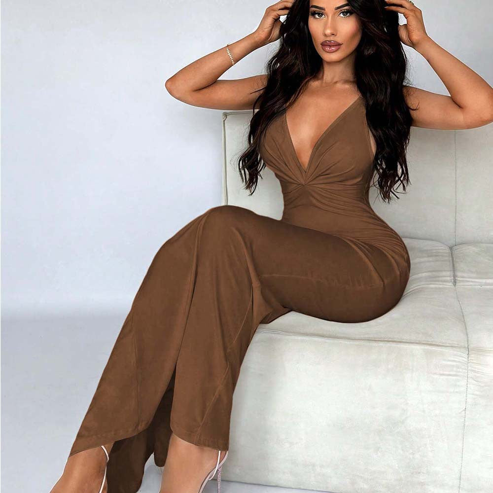 Robe Sexy sans Manches à Col en V, Taille Haute, Robe Fourreau à Enfiler pour Femme