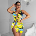 Damenbekleidung Damen Badeanzug Bunt Bedrucktes Kleid