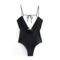Sommer-Sling Einfarbig All-Matching Offenes Design Rückenfreier Bodysuit