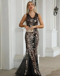 Robe courte sans manches pour femme, robe de soirée sirène en maille à paillettes