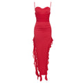 Damen Sommerkleid Modisch Einfaches Bandeau-Trägerloses Kleid mit Band, schmal geschnitten