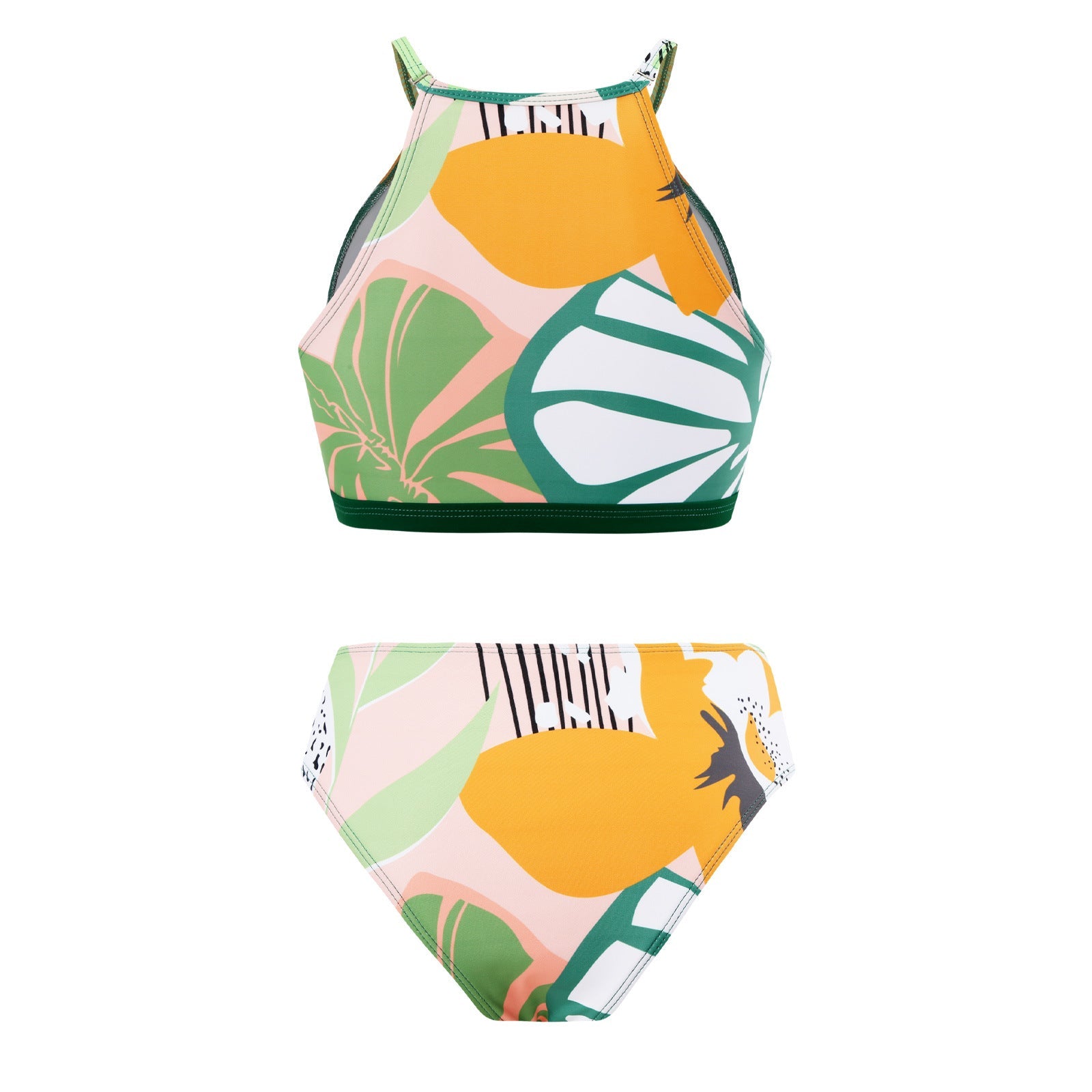 Retro One Piece Swimsuit Women's Conservative Cover Belly Thin Skirt Spring Tassel Beach Skirt Set