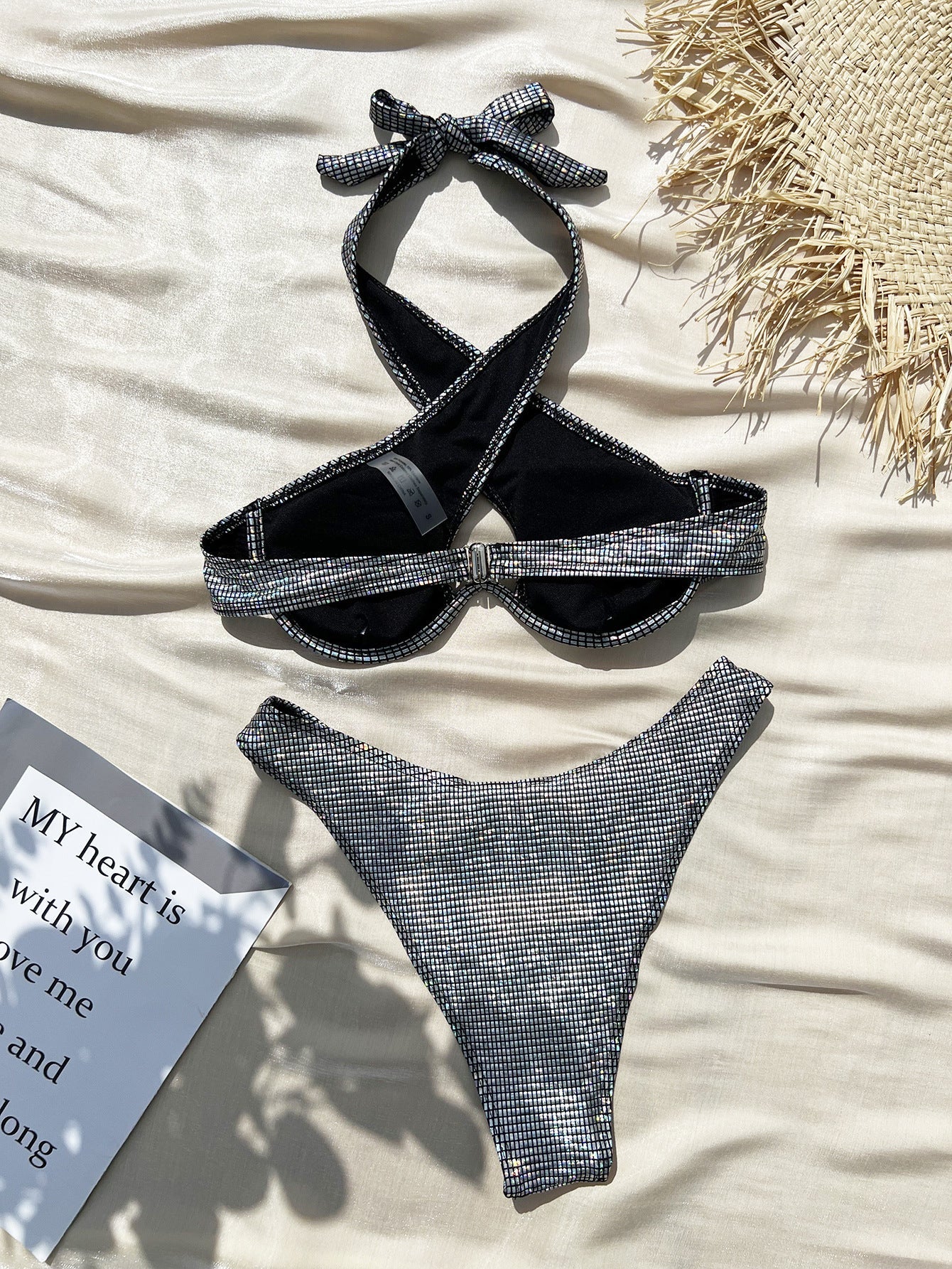Damen Separater Bademode Sexy Bronzing Stahlbügel Bikini Badeanzug Bikini