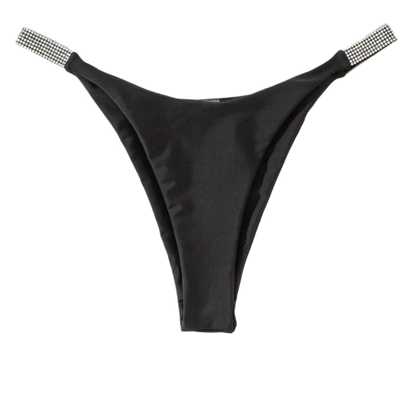 Short de bain bikini uni à strass pour femme