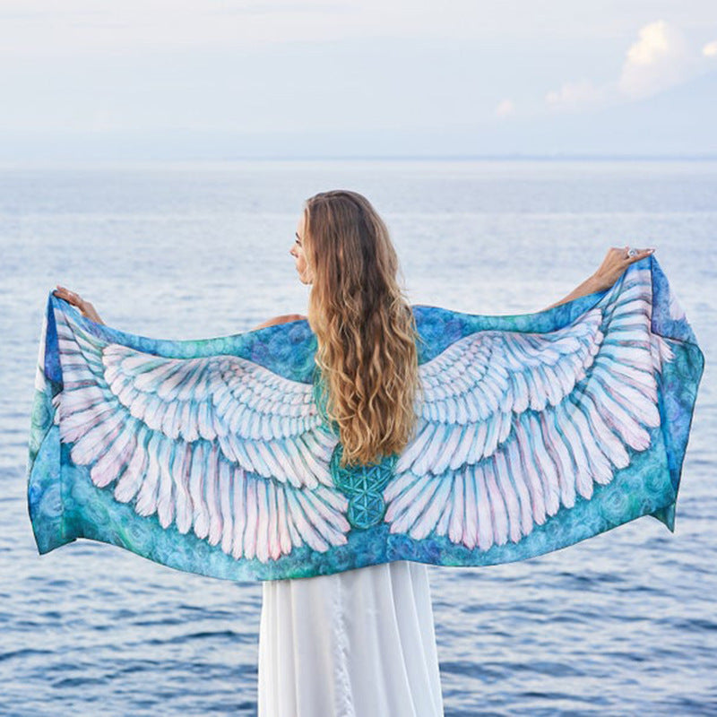 Bedrucktes Strandtuch Manga Ocean Wing Serie Sexy Göttin Strandtuch für Frauen