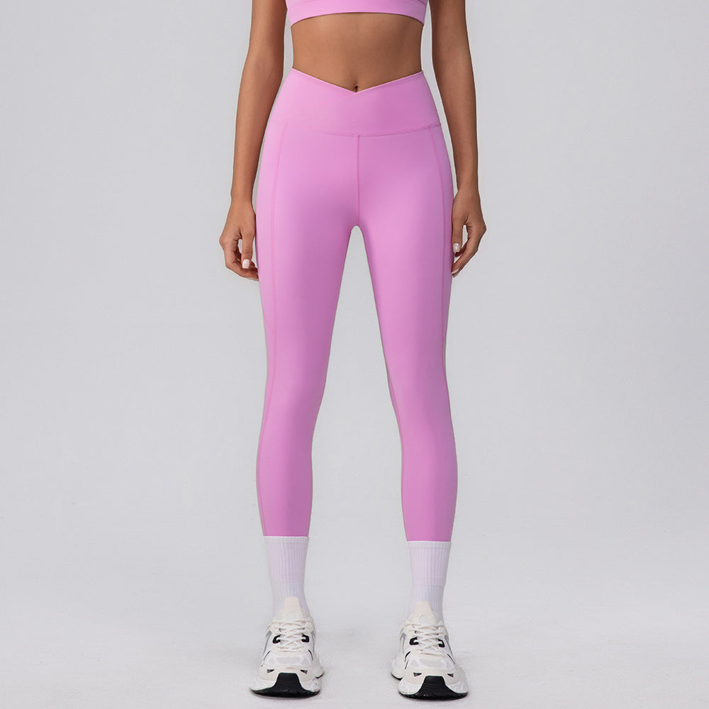 Pantalon de yoga sans couture à séchage rapide pour femmes, coupe en V, pantalon de sport pêche, taille haute, lift fessier, pantalon de fitness