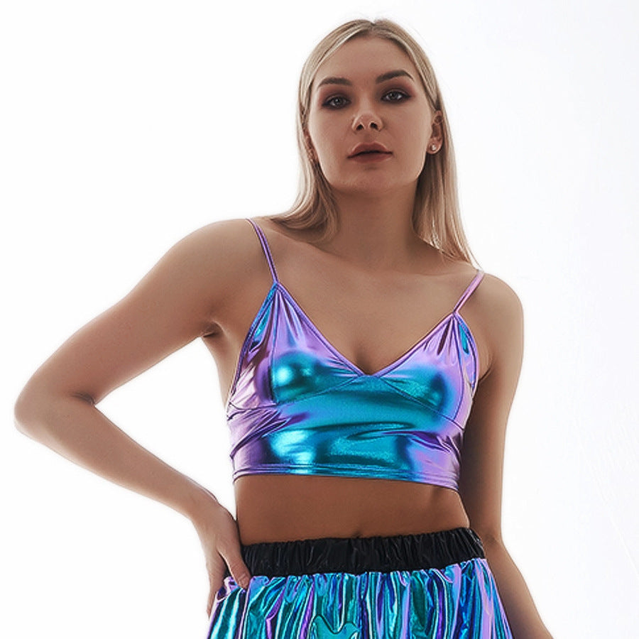 Spécial pour les activités Soutien-gorge dos nu Couleur unie Tube-Top Petit gilet Femme