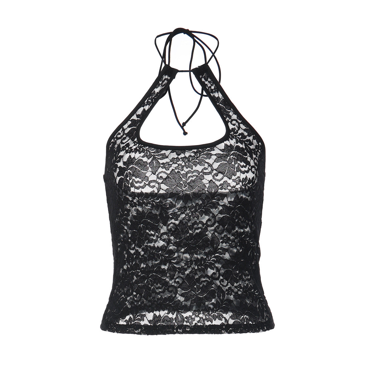 Débardeur Dos Nu Halter en Dentelle Sexy d'Été pour Femmes