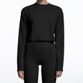 T-shirt de sport automne-hiver pour femme, vêtements de yoga, col rond, coupe ajustée, haut de sport à manches longues